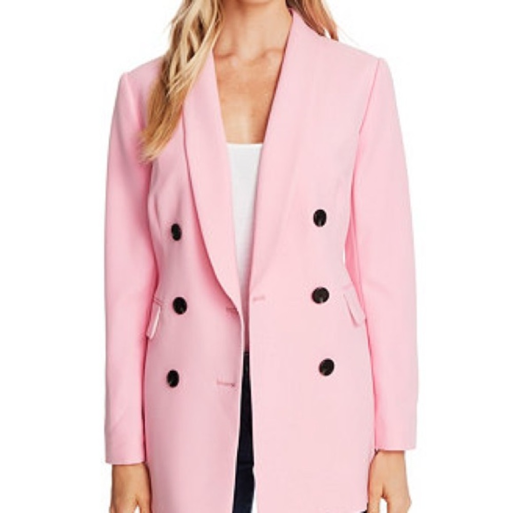 Women's Pink Double-Breasted Blazer